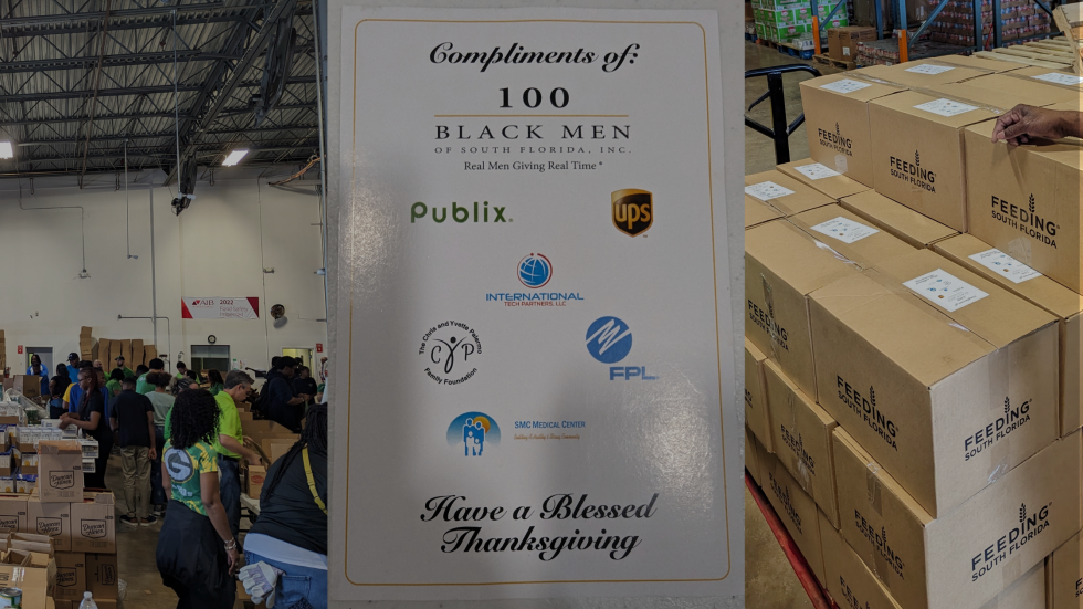 Press Release: International Tech Partners Gives Thanks: Donates to 100 Black Men of South Florida Food Drive for Thanksgiving